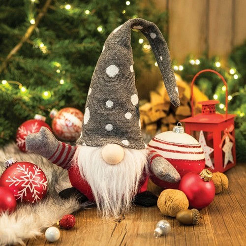 20 Servietten Nordic Gnome in Cozy Home - Lustiger Weihnachtswichtel 33x33cm
