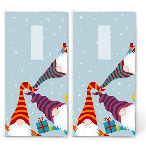 2x 10 Taschentücher Nordic Santas - Winterwichtel im Kreis