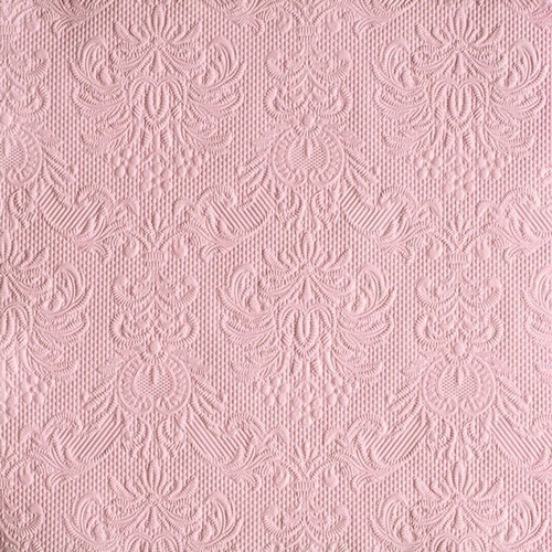 15 geprägte Servietten Elegance pastel rose 33x33cm