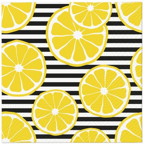 20 Napkins Citrus Madness - Lemons on stripes 33x33cm
