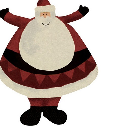 12 Servietten gestanzt Nico - Nico der Weihnachtsmann 33x33cm