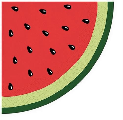 12 Servietten rund Just Watermelon - Melonenscheibe Ø32cm