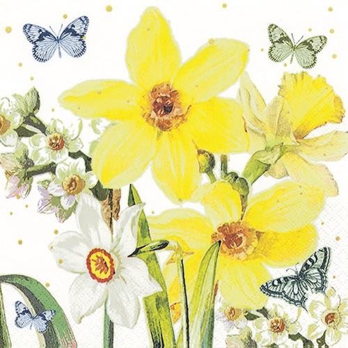 20 Napkins Watercolor Narcissus - daffodils in full bloom 33x33cm