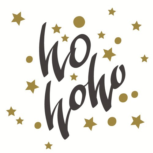 20 Servietten Ho-Ho Stars - Ho Ho Ho an Sterne 33x33cm