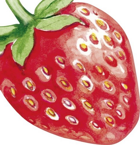 12 Servietten gestanzt Strawberry gestanzt - Erdbeere 33x33cm