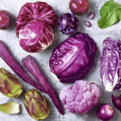 20 Servietten Purple Veggies - Gemüse für die Zubereitung 33x33cm