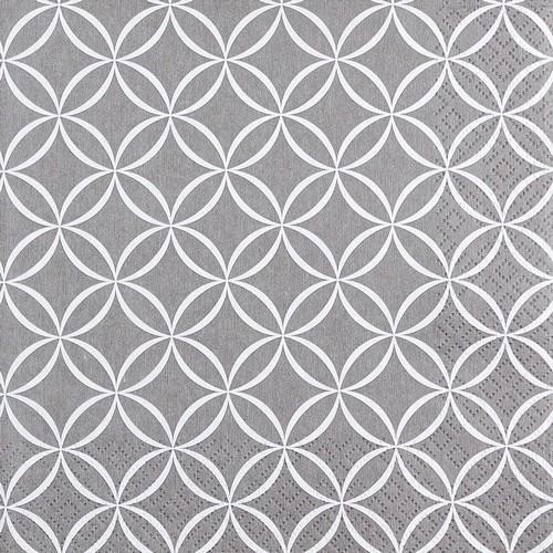 20 napkins Circles grey - Circles in composite gray 33x33cm