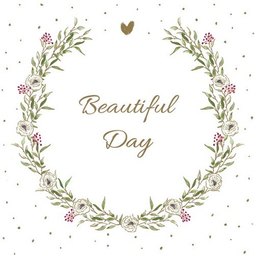20 Servietten Beautifull Day Flower Wreath - Beautiful Day im Blumenkranz 33x33cm