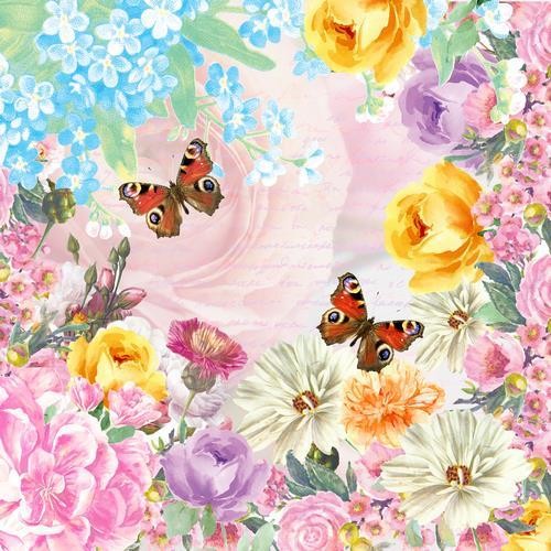 20 Servietten Butterfly Charm – Magische Frühlingswelt 33x33cm