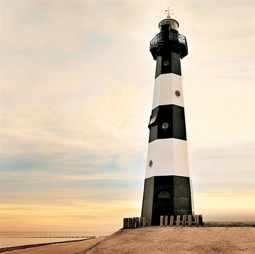 20 Servietten Lighthouse - Leuchtturm im Sonnenuntergang 33x33cm