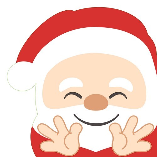 12 Servietten gestanzt Hello Santa - Weihnachtsmann mit bester Laune 33x33cm