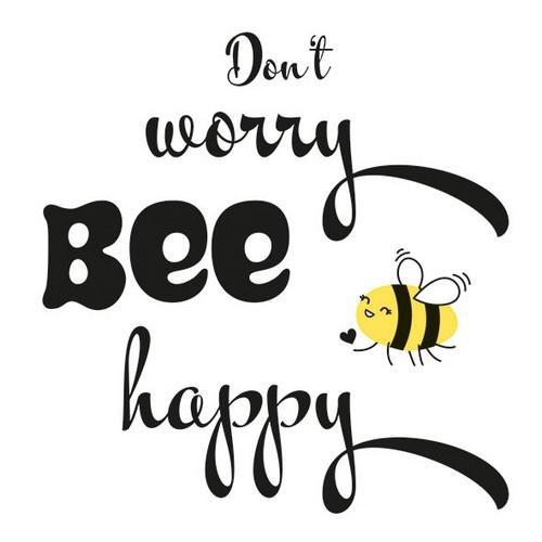20 Servietten Bee Happy - Don´t worry 33x33cm