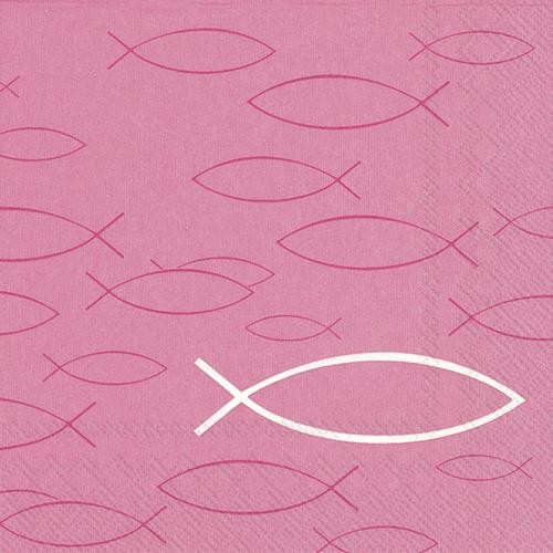 20 Servietten Peaceful Fish pink 33x33cm