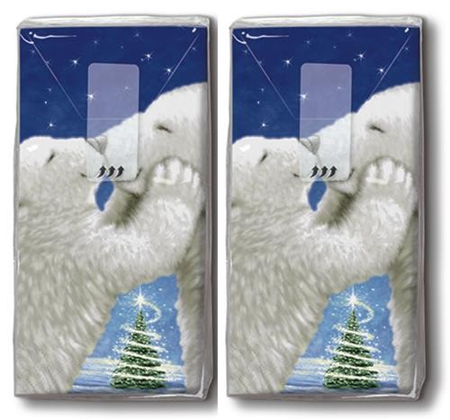 2x 10 Taschentücher Polar Bear Kiss - Kuschlige Eisbären