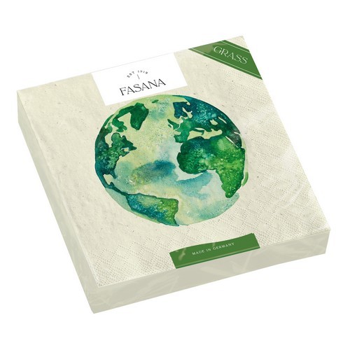 20 napkins sustainable grass One Earth - Planet Earth 33x33cm