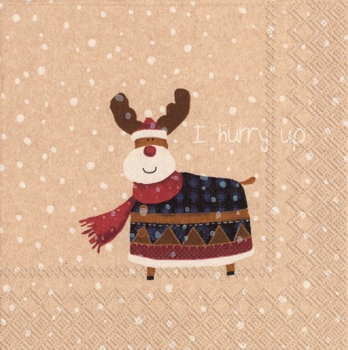 20 recycled paper napkins Rudolph - Rudolph in a snowfall 33x33cm