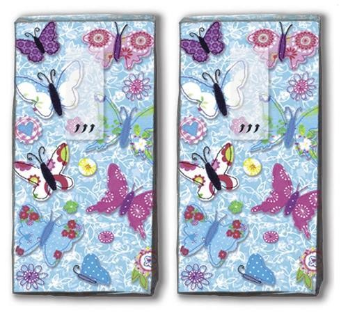 DP 10 handkerchiefs handmade butterflies - Handmade butterflies
