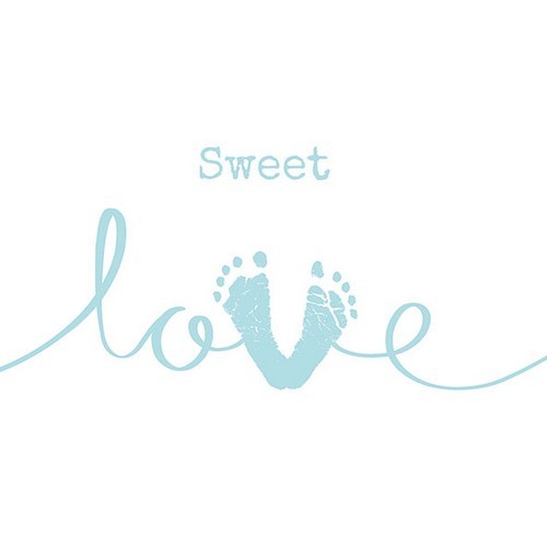20 Servietten Sweet Love Boy - Süße Fußabdrücke blau 33x33cm