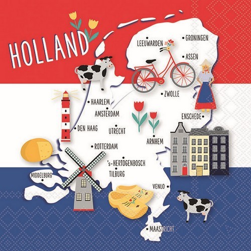 20 napkins Holland Glory - Holland's most beautiful sides 33x33cm