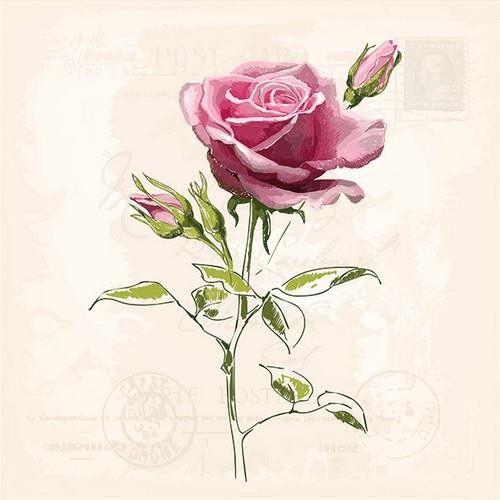 20 Servietten Vintage Rose - Feinste Rose Vintage 33x33cm