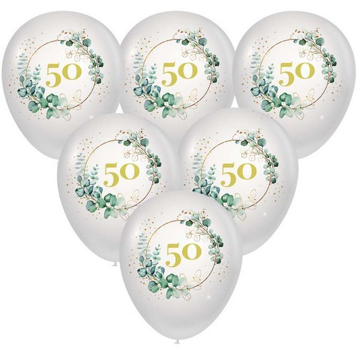 10 Ballons Eucalyptus Golden 50 - Goldene 50 Ø27cm