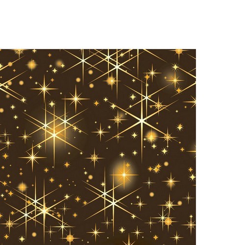 20 kleine Cocktailservietten Glittering Stars - Funkelnde Sterne auf schwarz 24x24cm