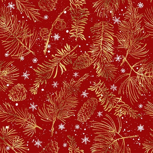 20 Servietten Golden Branches on red - Goldene Zweige auf rot 33x33cm