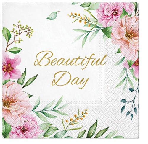 20 Servietten Special Flowers - Beautiful Day mit Blumen 33x33cm