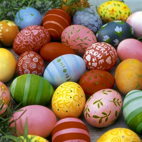 20 Cocktailservietten Colourful Eggs – Farbenfohe Ostereier 24x24cm