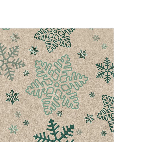 25 small cocktail napkins sustainable Snowflakes - border on snow crystals 25x25cm