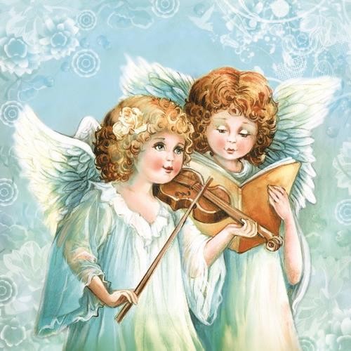 Daisy Servietten Two Angels Singing & Playing 33x33cm
