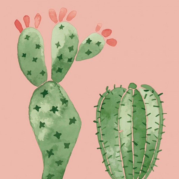 20 Servietten Watercolor Cactuses - Einfach Kakteen 33x33cm