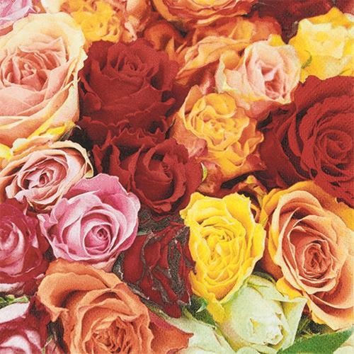 20 Napkins Carpet of Roses - Magnificent variety of roses 33x33cm