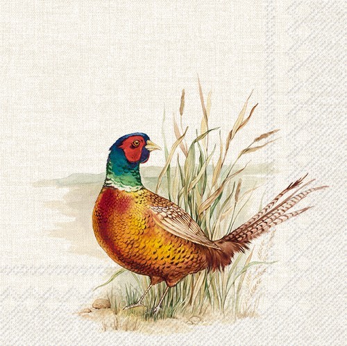 20 Napkins Hunted Pheasant - Nature Cutout Pheasant 33x33cm