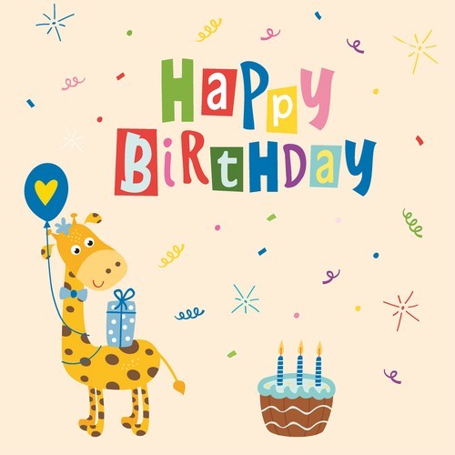 20 Servietten Giraffe Birthday - Geburtstag mit Giraffe 33x33cm