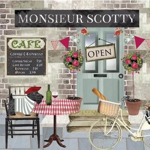 20 Servietten Monsieur Scotty - Französisches Cafe 33x33cm