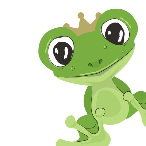 12 Servietten gestanzt Frog Prince - Form des Frosches 33x33cm