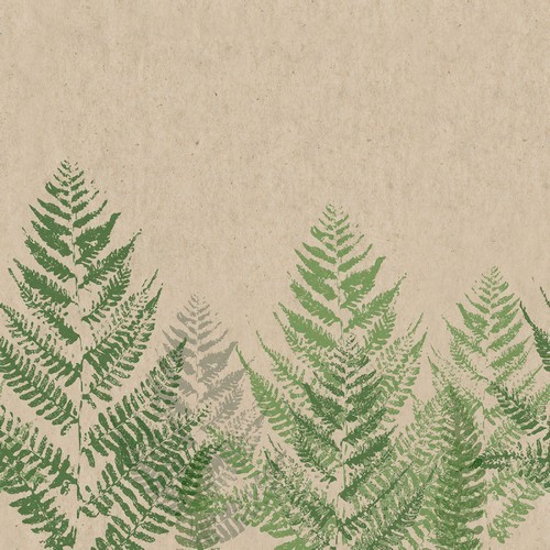 25 Servietten nachhaltig Farn - Natürliche Blätter vom Farn 33x33cm