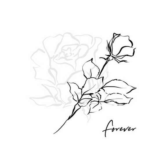 20 Servietten Forever in my Heart black - Rose zur Trauer schwarz 33x33cm