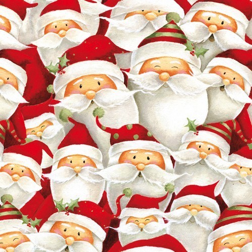 20 Servietten Funny Santa - Stapel an lustigen Weihnachtsmännern 33x33cm