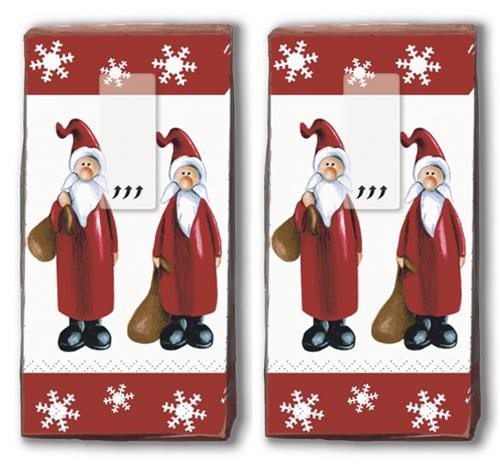 2x 10 Taschentücher Off to work red/white - Santa bei der Arbeit