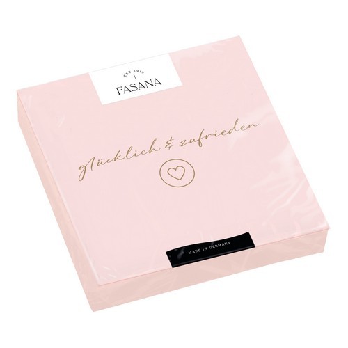 20 napkins Happy & content - content on pink 33x33cm