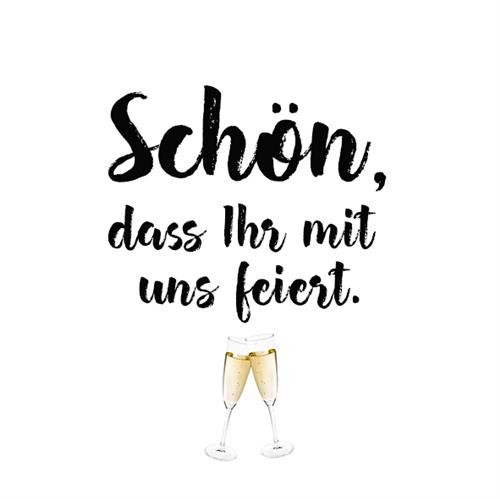 20 Servietten Schön Feiern - Mit uns 33x33cm