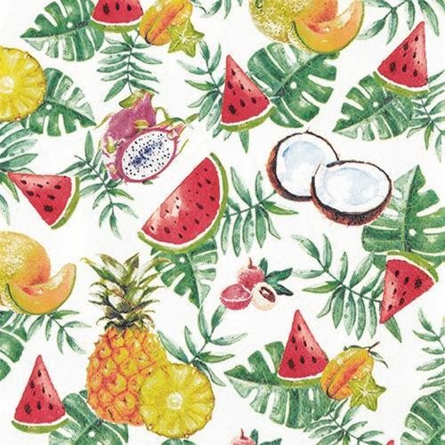 20 Servietten Exotic Fruits - Exotische Früchte 33x33cm