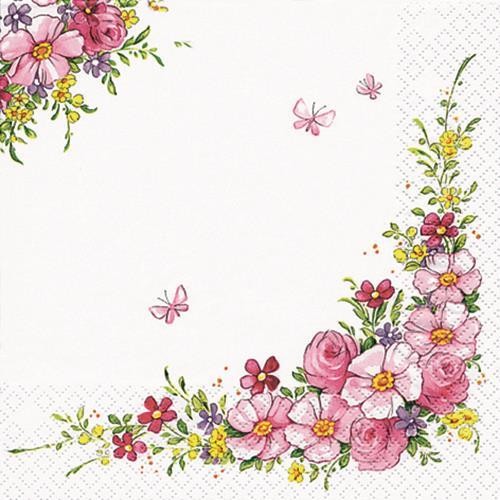 20 Servietten Cute Flowers - hübsche Blumen 33x33cm