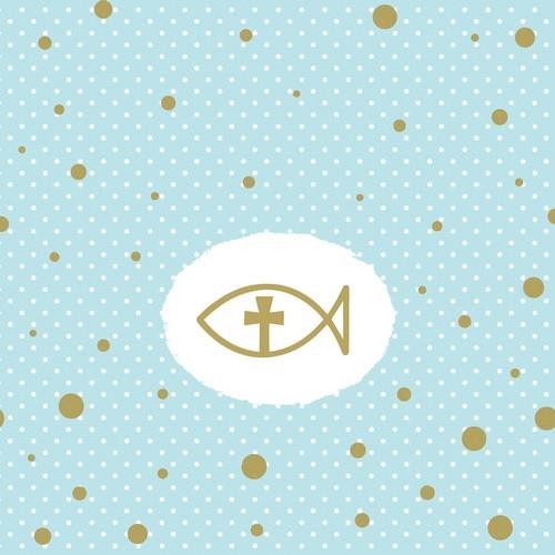 20 Servietten Celebrate Life - Goldener Fisch mit Punkte 33x33cm