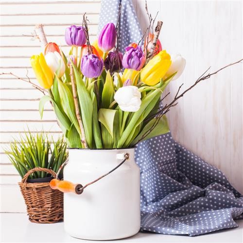 20 Servietten Colourful Tulip - Farbiger Tulpenstrauß 33x33cm