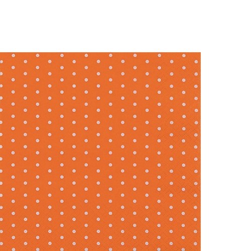20 kleine Cocktailservietten Mini Dots orange - Mini-Punkte orange 25x25cm