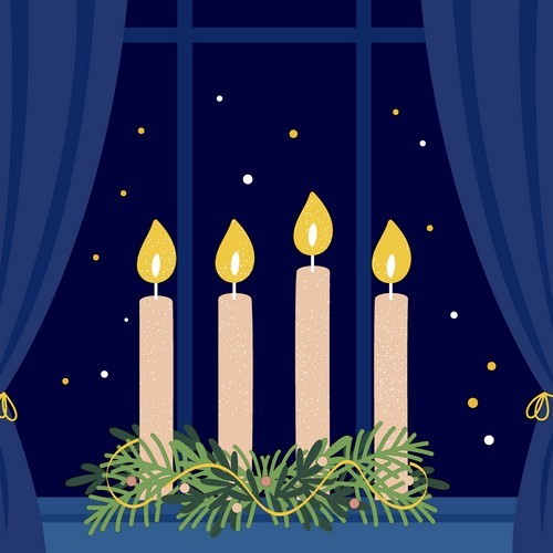 20 Servietten Advent Night - Kerzen bei Nacht 33x33cm