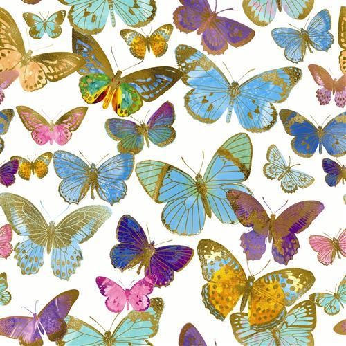 20 cocktail napkins Golden Butterflies - Golden butterflies 24x24cm